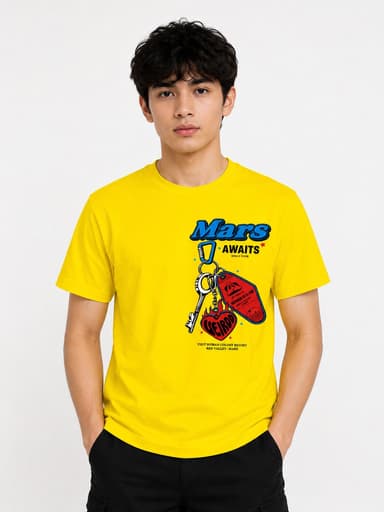 Men's Casual Oversized Graphic Round Neck Half Sleeve T-Shirt