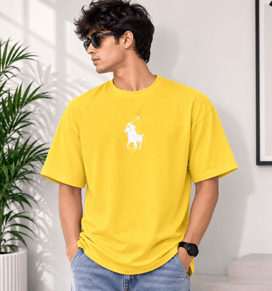 Men's Oversized Graphic Printed Round Neck Half Sleeve Casual Cotton Blend T-Shirt